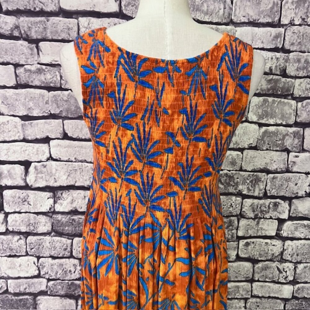 Mirror Image Orange & Blue Scoop Neck Dress/Cover Up Size L - Picture 7 of 10